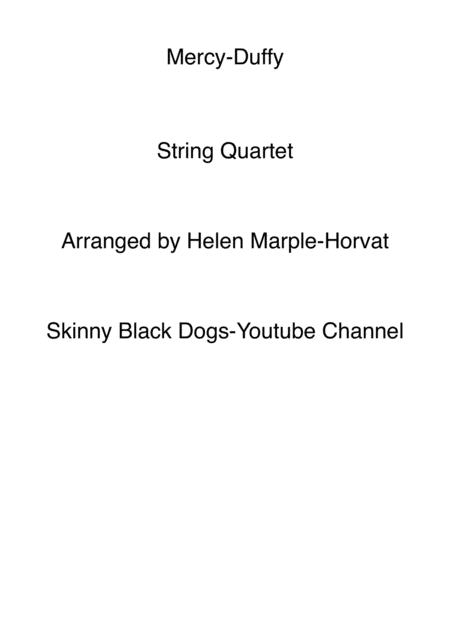 Free Sheet Music Mercy Duffy For String Quartet