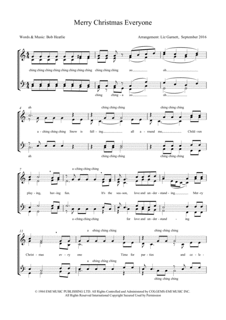 Merry Christmas Everyone Sheet Music