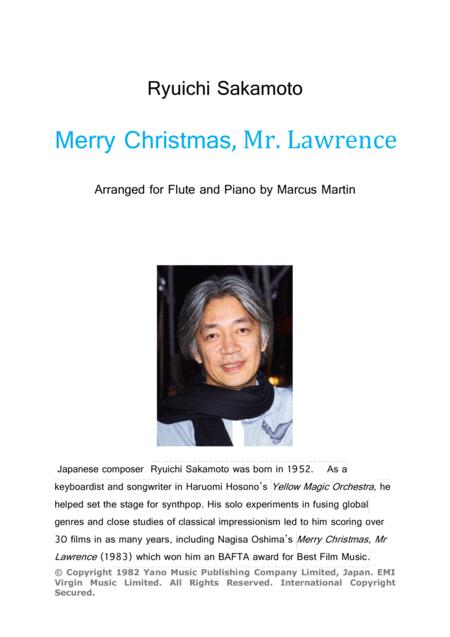 Free Sheet Music Merry Christmas Mr Lawrence For Flute And Piano