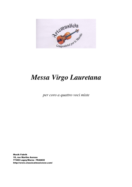 Free Sheet Music Messa Virgo Lauretana