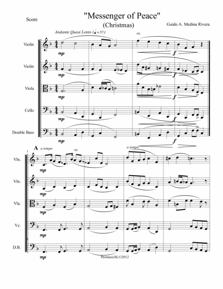 Free Sheet Music Messenger Of Peace