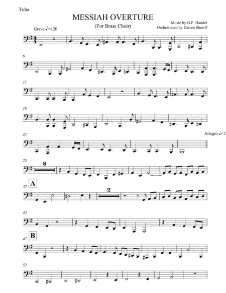 Messiah Overture Brass Choir Sheet Music