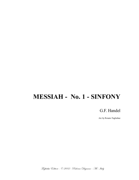 Free Sheet Music Messiah Symphony No 1 Arr For String Quartet With Parts