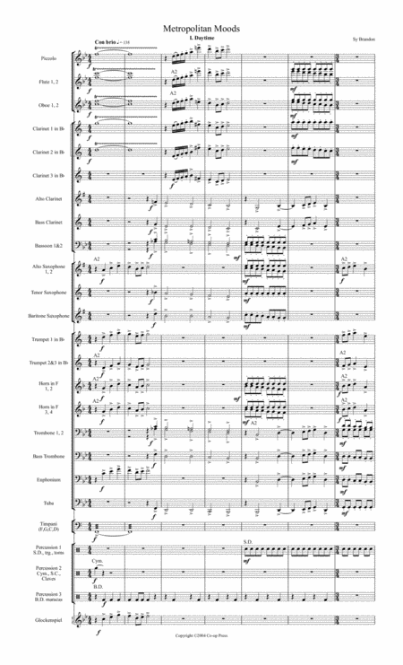 Free Sheet Music Metropolitan Moods For Concert Band