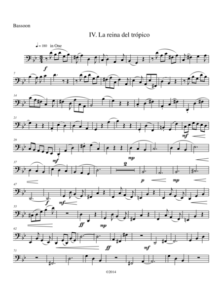 Mexican Fantasies Iv La Reina Del Trpico For Woodwind Quartet Sheet Music