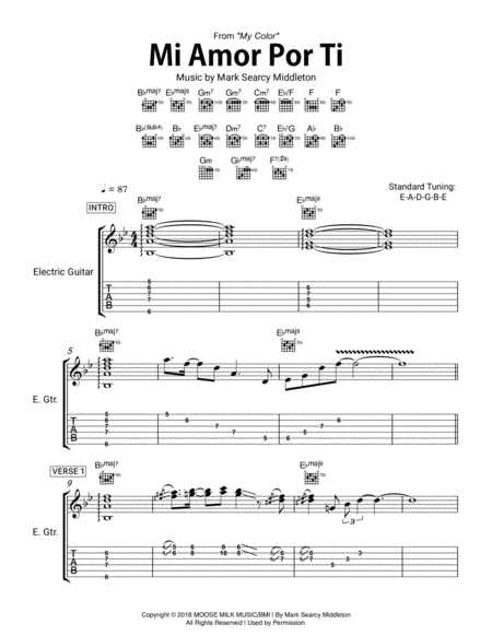 Free Sheet Music Mi Amor Por Ti