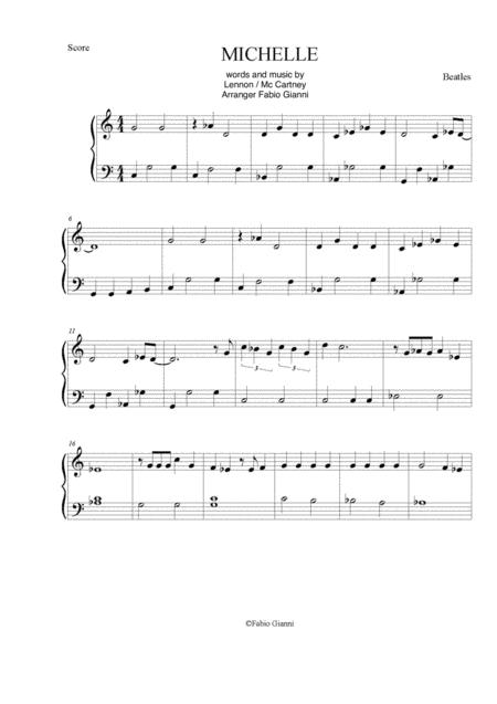 Free Sheet Music Michelle Piano Solo Version Easy Piano