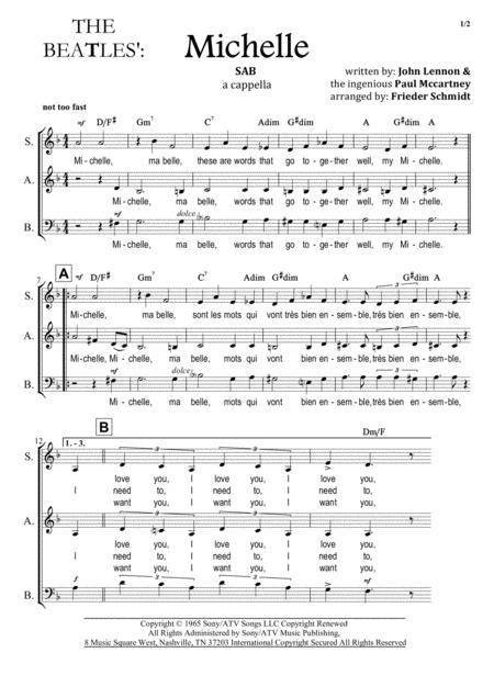 Free Sheet Music Michelle Sab