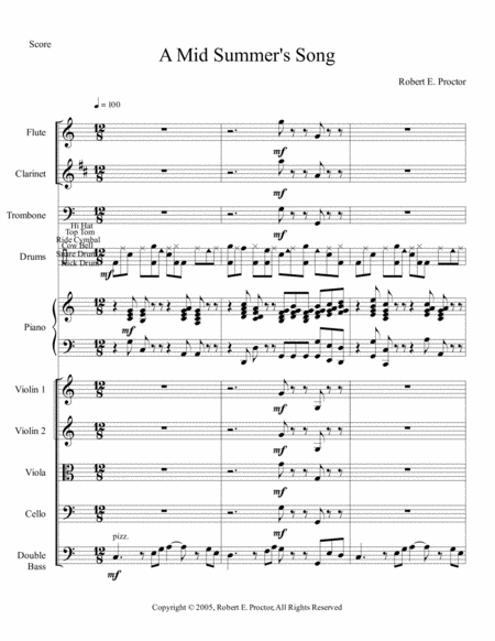 Mid Summers Song Sheet Music