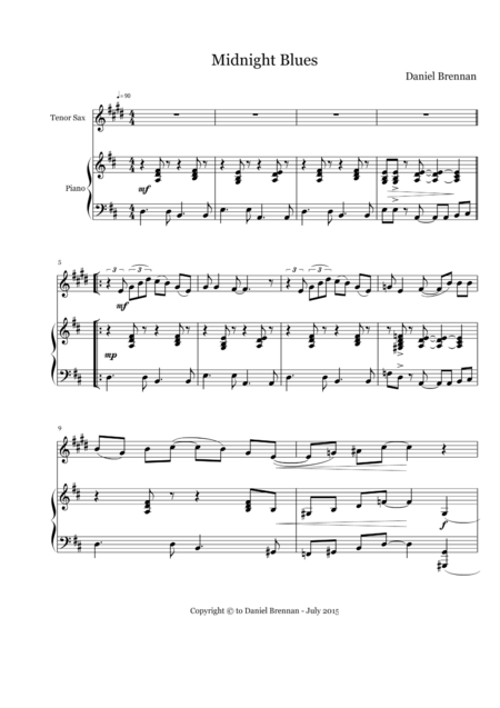 Free Sheet Music Midnight Blues