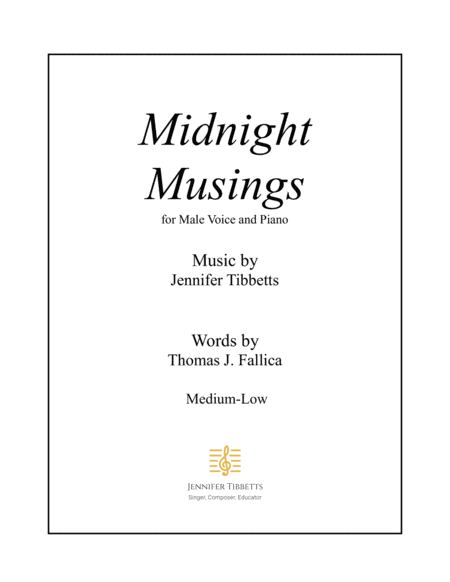 Free Sheet Music Midnight Musings For Medium Low Voice