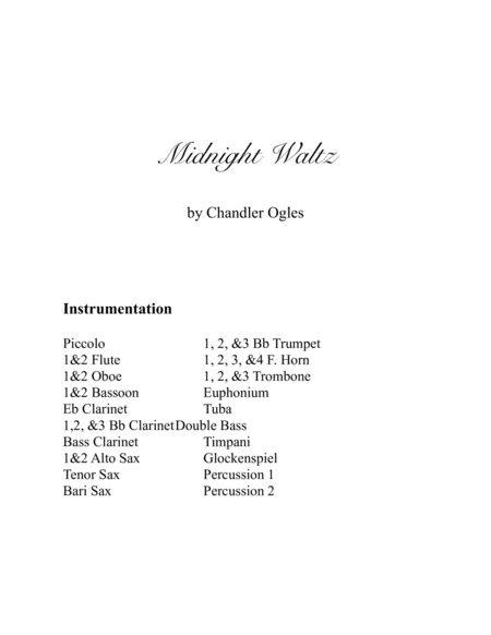 Free Sheet Music Midnight Waltz