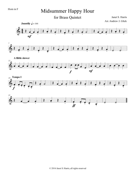 Midsummer Happy Hour Horn In F Sheet Music