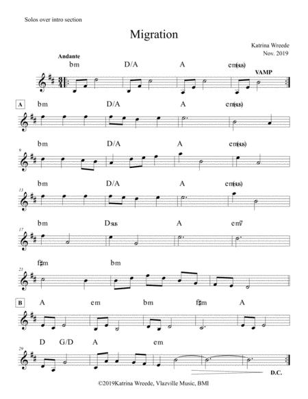 Migration For Solo Harp Piano Or Treble Clef Instruments Sheet Music