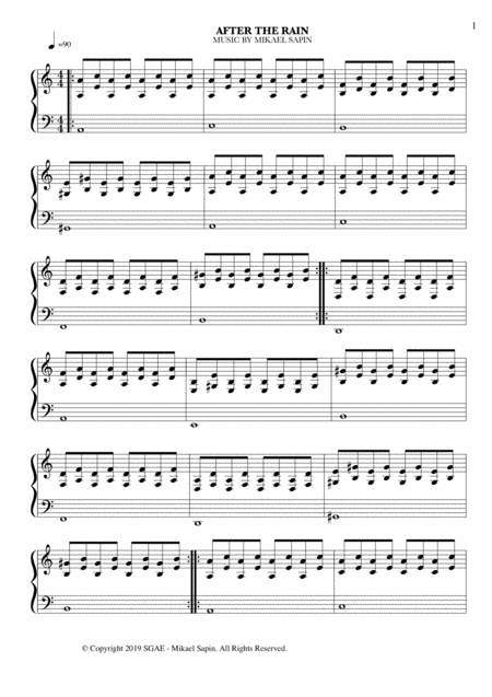 Mikael Sapin After The Rain Sheet Music