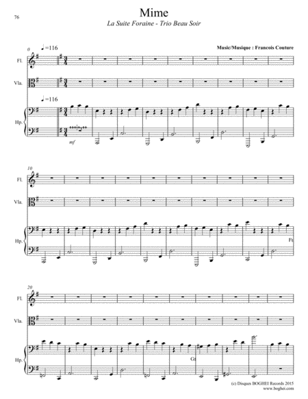 Free Sheet Music Mime