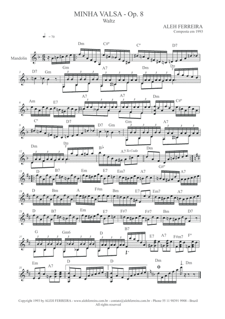 Free Sheet Music Minha Valsa Op 8