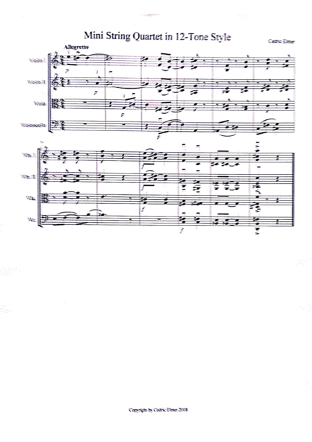 Free Sheet Music Mini Stringquartet In 12 Tone Style