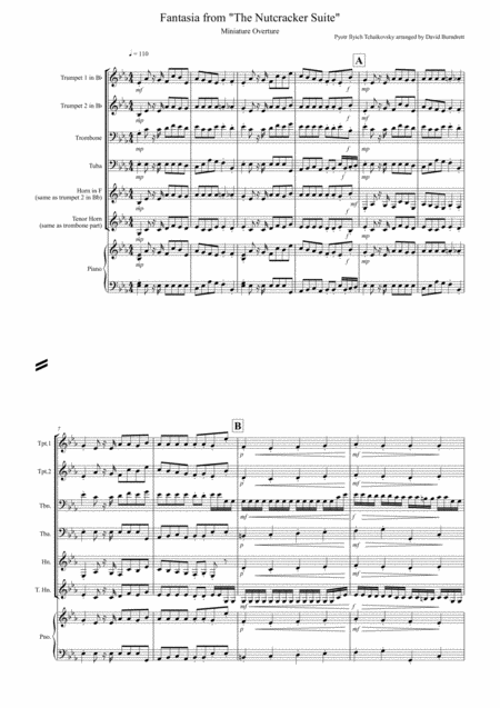 Miniature Overture Fantasia From Nutcracker For Brass Quartet Sheet Music