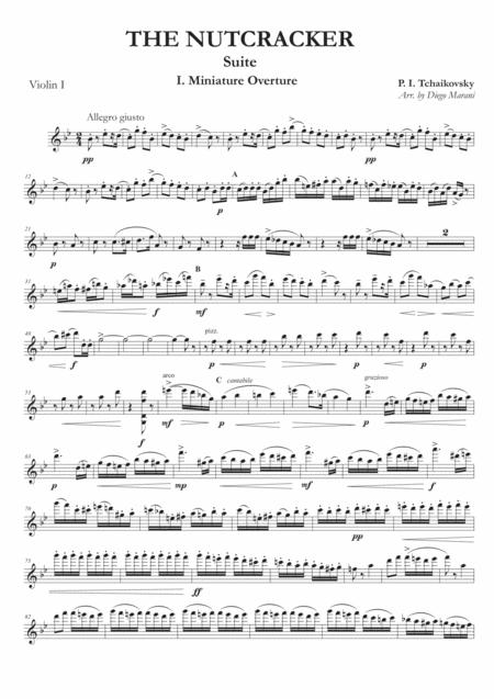 Miniature Overture From Nutcracker Suite For String Quartet Sheet Music