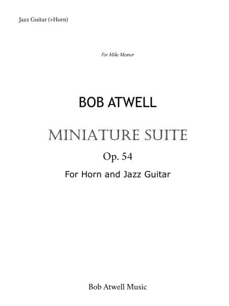 Free Sheet Music Miniature Suite