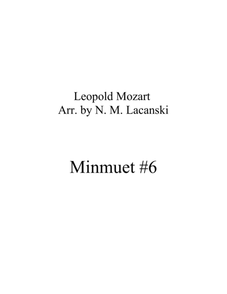 Free Sheet Music Minuet 6