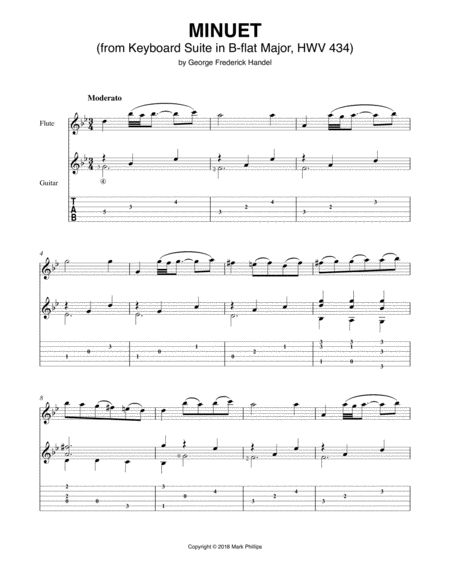 Minuet From Keyboard Suite In G Minor Hwv 434 Sheet Music