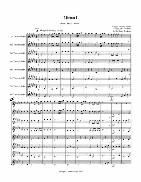 Minuet I From Water Music 8 Trp Sheet Music