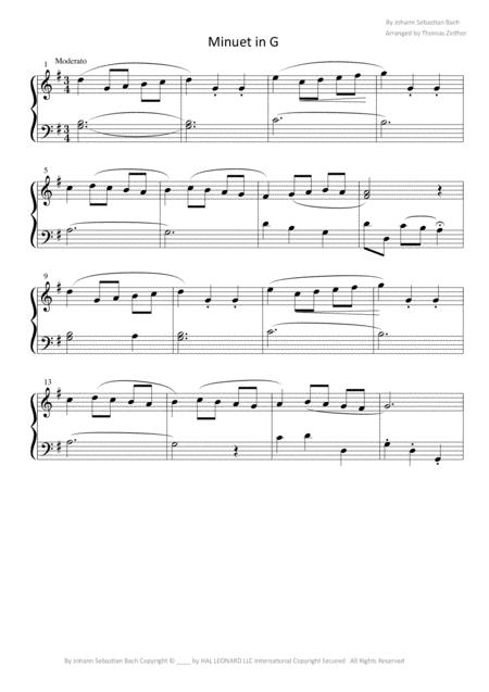 Free Sheet Music Minuet I In G Major 1 Part