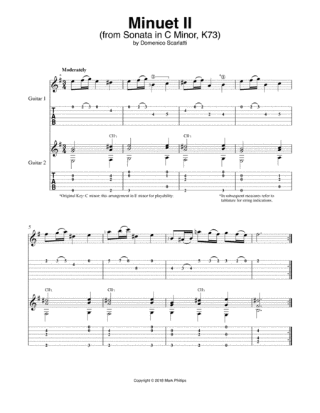 Minuet Ii From Sonata In C Minor K73 Sheet Music