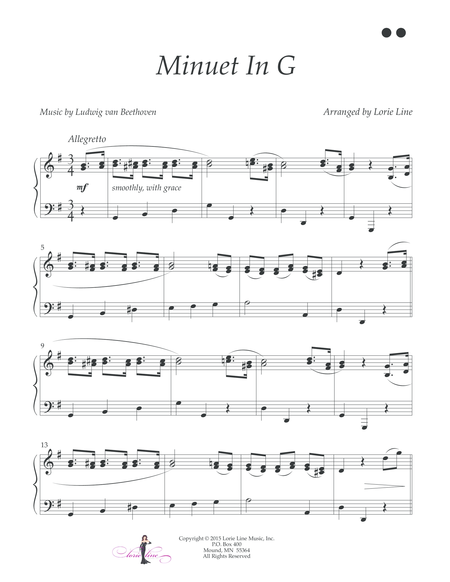 Free Sheet Music Minuet In G Beethoven Easy