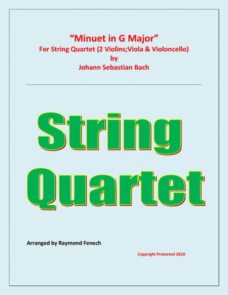 Minuet In G Major Js Bach String Quartet Sheet Music