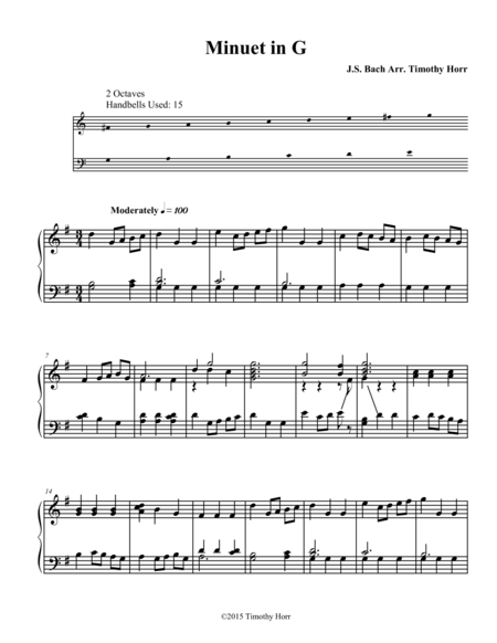 Minuet In G Sheet Music