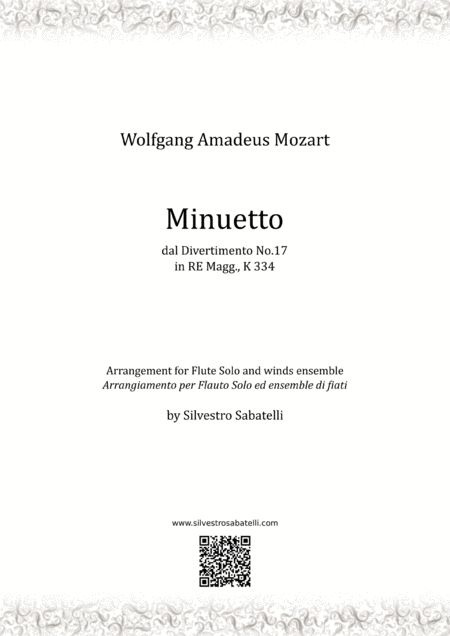 Minuetto W A Mozart Sheet Music