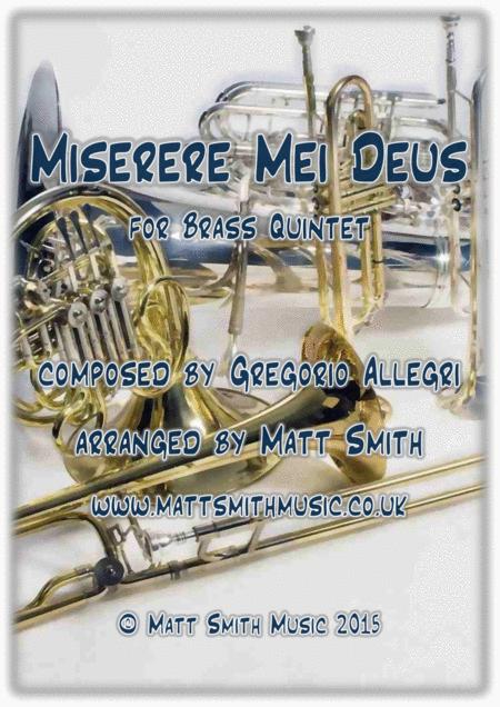 Free Sheet Music Miserere Mei Deus By Gregorio Allegri Brass Quintet