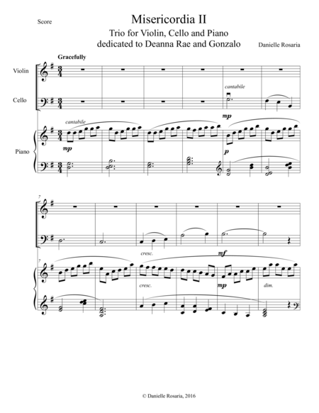 Free Sheet Music Misericordia Ii Trio For Violin Cello And Piano