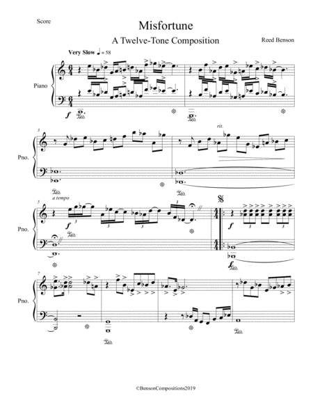 Free Sheet Music Misfortune