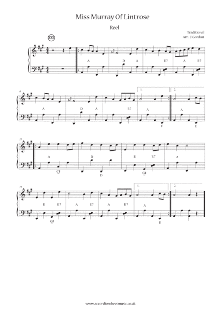 Free Sheet Music Miss Murray Of Lintrose