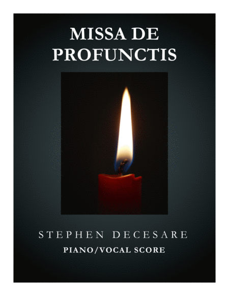 Missa De Profunctis Piano Vocal Score Sheet Music