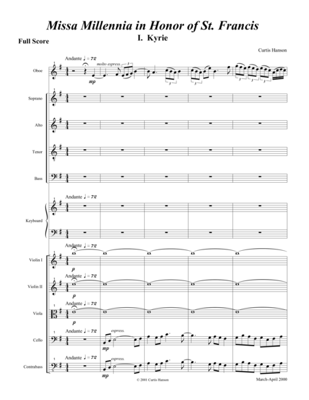Free Sheet Music Missa Millennia In Honor Of St Francis Full Score Satb