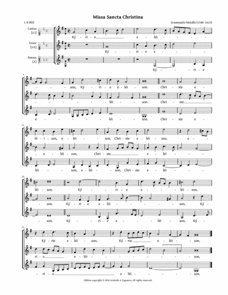 Missa Sancta Christina Metallo Sheet Music