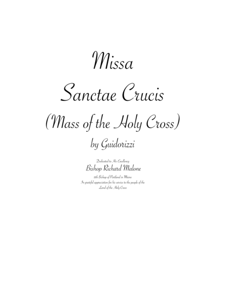 Free Sheet Music Missa Sanctae Crucis