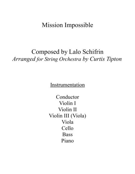 Free Sheet Music Mission Impossible For String Orchestra