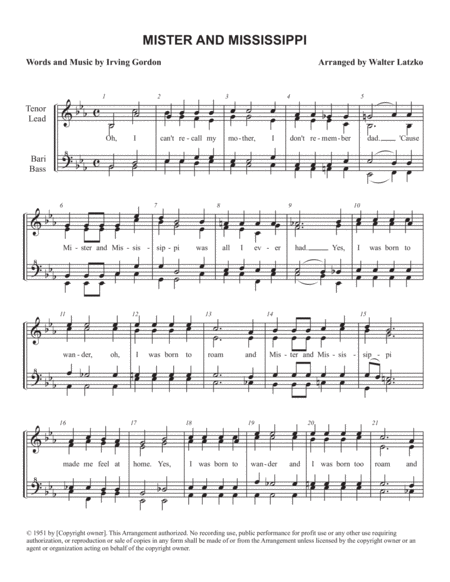 Free Sheet Music Mister And Mississippi