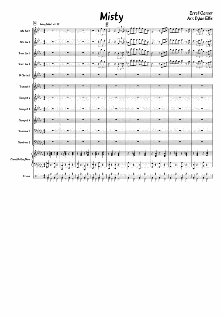 Misty For Big Band Or Jazz Combo Sheet Music