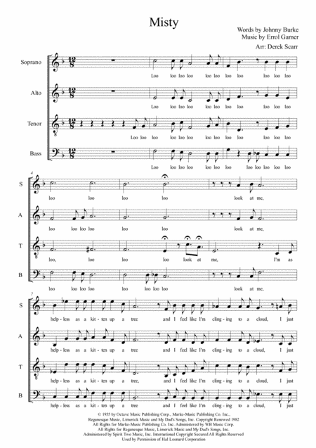 Free Sheet Music Misty Satb A Cappella