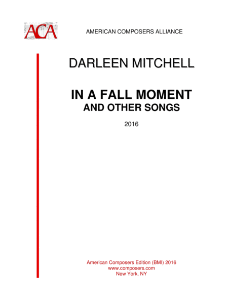 Mitchell In A Fall Moment And Other Songs Sheet Music