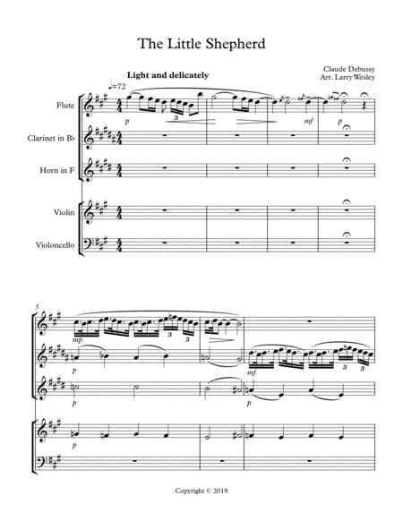 Mixed Ensemble Two Pieces By Debussy Sheet Music