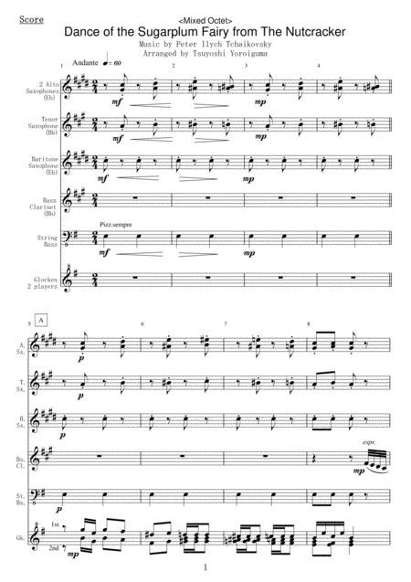 Free Sheet Music Mixed Octet Dance Of The Sugarplum Fairy From The Nutcracker