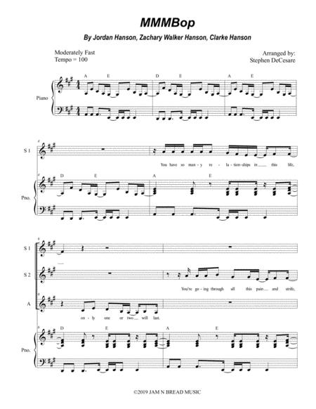Free Sheet Music Mmmbop For Vocal Trio Ssa